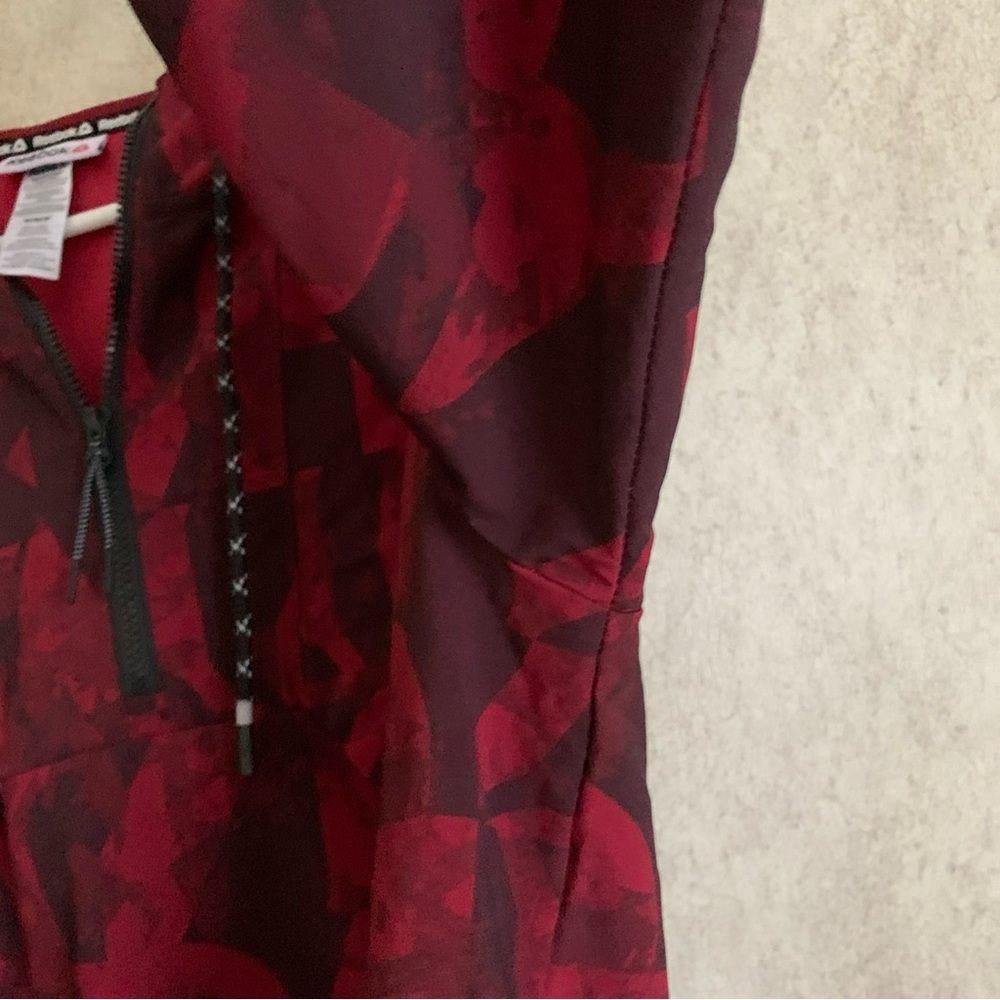 Reebok Hoodie Red And Black Patterned Pullover Ja… - image 7